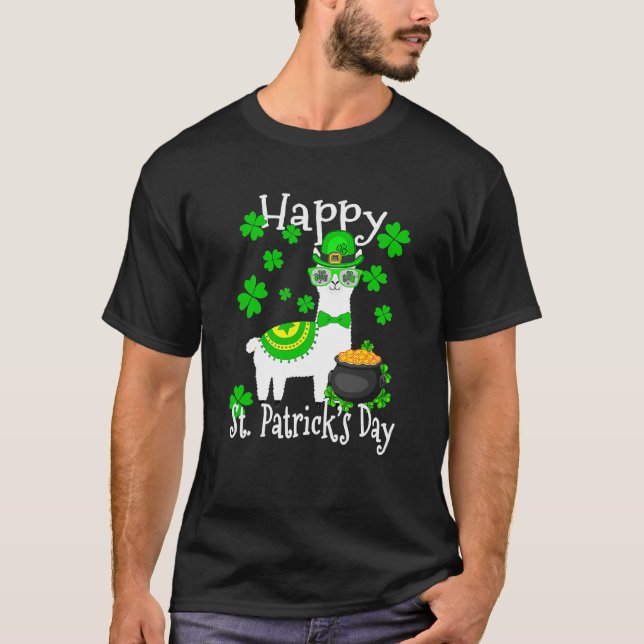 Happy St Patrick's Day Three Gnome Irish Shamrock  T Shirt (Framsida)