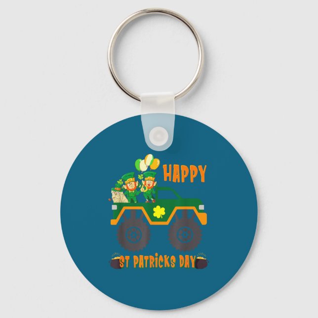 Happy St Patricks Day Toddler Boys Girls Monster T Nyckelring (Framsida)