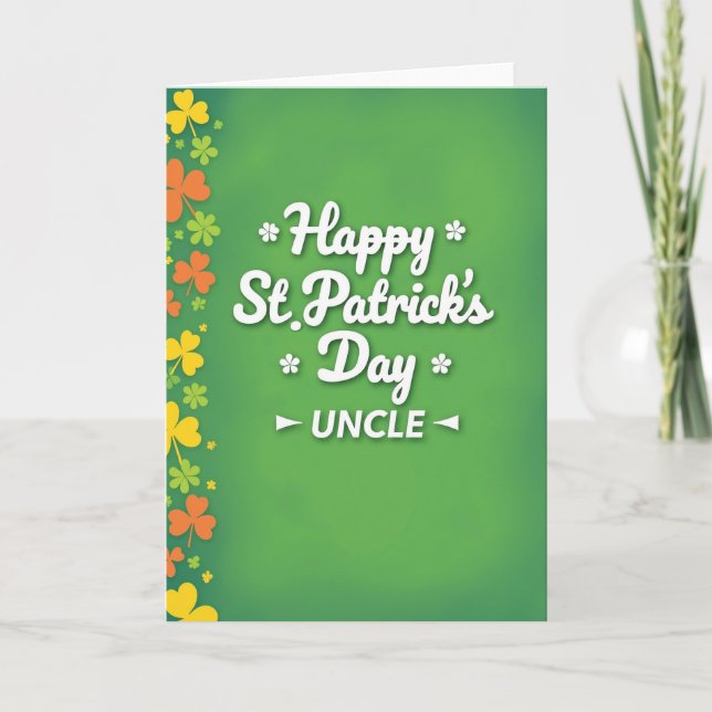 Happy St Patricks Day Uncle Card Kort (Framsida)