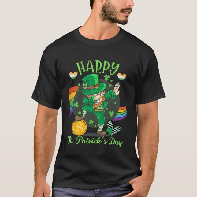 Happy St Saint Patrick s Day  Irish Leprechaun Dap T Shirt (Framsida)
