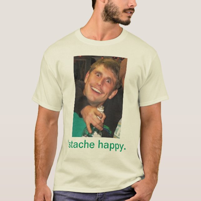 'happy. stache tröja (Framsida)