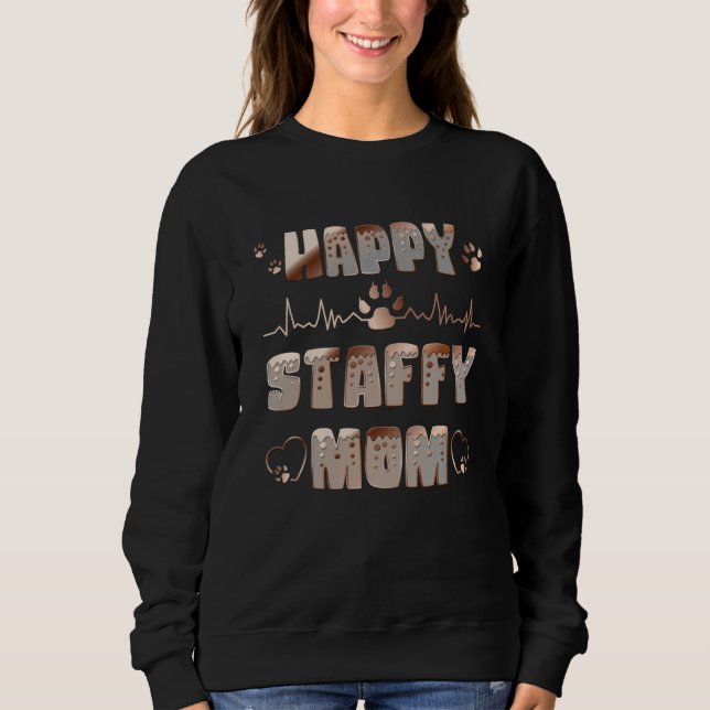 Happy Staffy Mom T Shirt (Framsida)