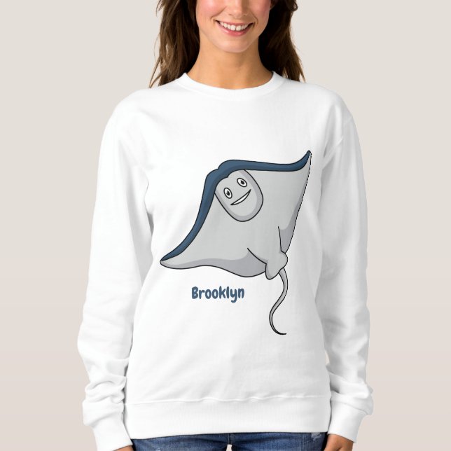 Happy stingray fish cartoon illustration t shirt (Framsida)