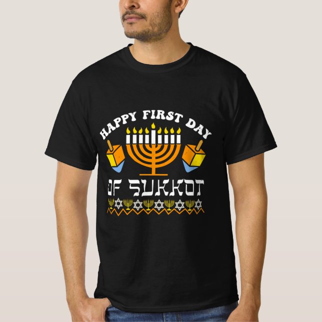 Happy Sukkot T Shirt (Framsida)