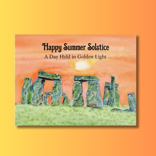 Happy Summer Solstice Stonehenge Vykort (Skapare uppladdad)