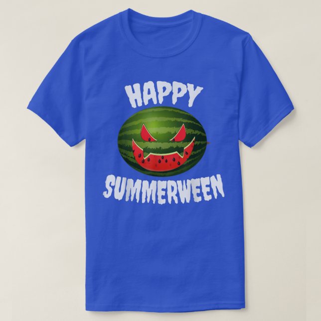 Happy Summerween Retro Watermelon Jack O Lantern  T Shirt (Design framsida)
