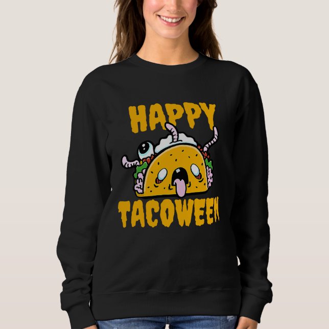 Happy Tacoween Zombie Taco Halloween Costume Taco T Shirt (Framsida)