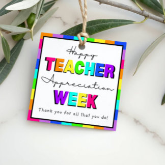 Happy Teacher Appreciation Week Rainbow Preschool  Gåvor Etiketter