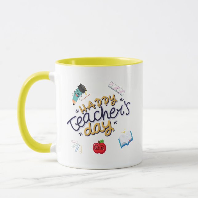 Happy Teacher’s Day Cute Illustration Mugg (Vänster)