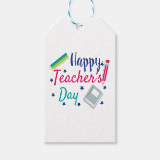 Happy teacher's day  classic round  presentetikett