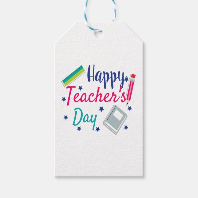 Happy teacher's day  classic round  presentetikett (Framsidan)