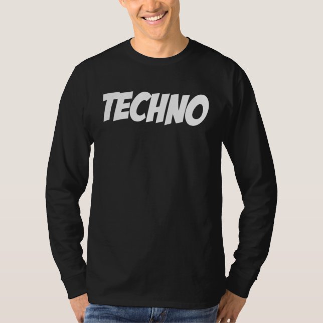 Happy Techno lettering  Acid Techno Techno Festiva T Shirt (Framsida)