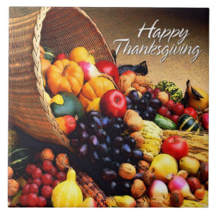 Happy thanksgiving 12 belägger med tegel kakelplatta