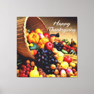 Happy thanksgiving 12 Stretched Kanvastryck