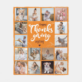 Happy thanksgiving 16 Photo Collage Fleece Blanket