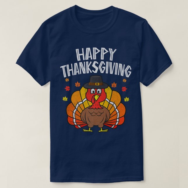 Happy thanksgiving 2022 Lustigt Turkiet hösten Fa T Shirt (Design framsida)