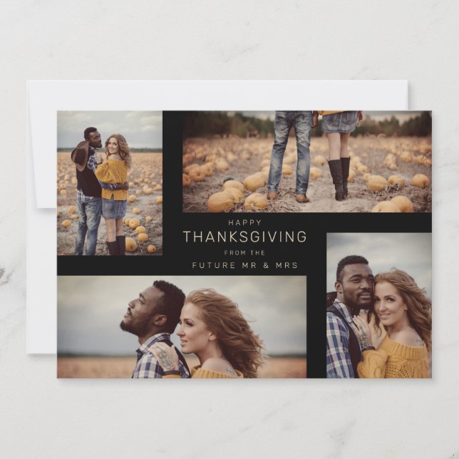 Happy Thanksgiving 4 Photos Wedding Save Date (Framsida)