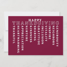 Happy Thanksgiving Acrostic Card Julkort