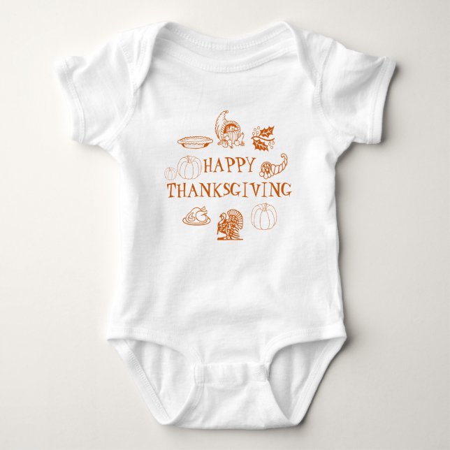 Happy thanksgiving, anpassa familjen namn söt t shirt (Framsida)