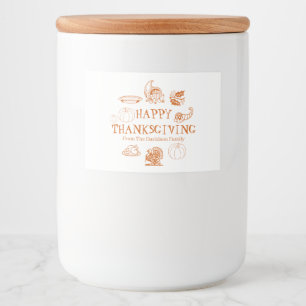 Happy thanksgiving, anpassa namn-tjänster till fam mat etiketter