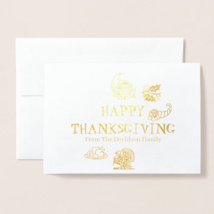 Happy thanksgiving anpassningsbar-familjen namn He Folierat Kort