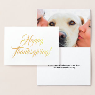 Happy thanksgiving anpassningsbar, foto och skript folierat kort