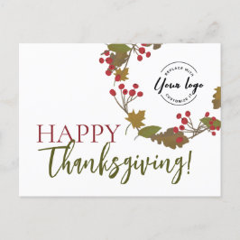 Happy thanksgiving Anpassningsbar logotyp Fall Fol Helg Vykort