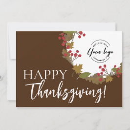 Happy thanksgiving Anpassningsbar logotyp Fall Fol Julkort
