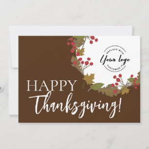 Happy thanksgiving Anpassningsbar logotyp Fall Fol Julkort