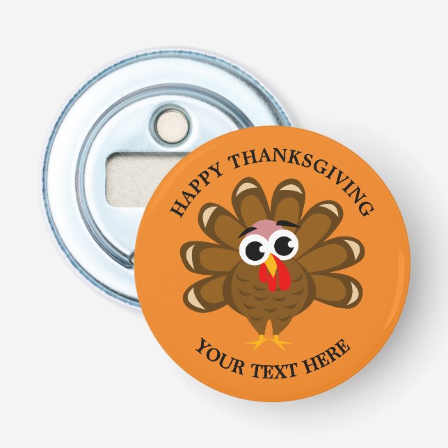 happy thanksgiving anpassningsbar magnetisk flaska flasköppnare (Framsidan)
