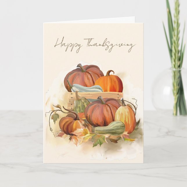 Happy thanksgiving Autumn Harvest Helgkort (Framsida)