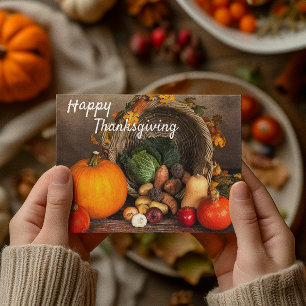 Happy thanksgiving Autumn Harvest Pumpkin Vykort