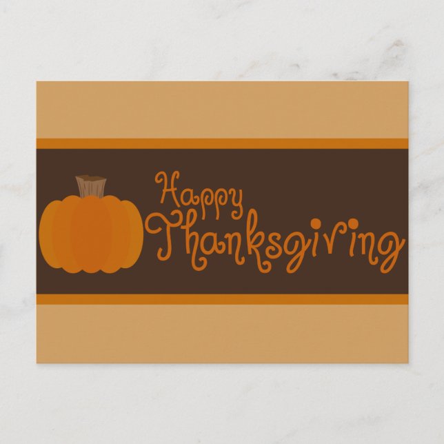 Happy thanksgiving Autumn Pumpkin Helg Vykort (Framsida)