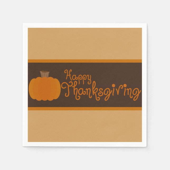 Happy thanksgiving Autumn Pumpkin Pappersservett (Framsidan)