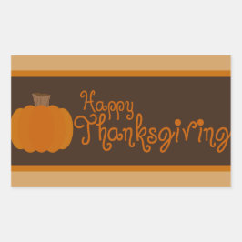 Happy thanksgiving Autumn Pumpkin Rektangulärt Klistermärke