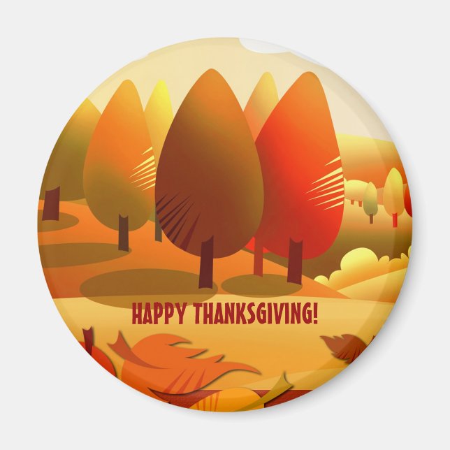 Happy thanksgiving. Autumn Scenery Magnet (Framsidan)