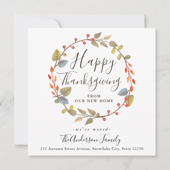 Happy thanksgiving Autumn WAN Helgdag Flytta Meddelande (Framsida)