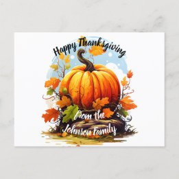 Happy thanksgiving Autumnal färg pumpkin Helg Vykort