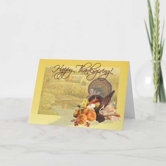 HAPPY THANKSGIVING av SHARON SHARPE Helgkort (Framsida)