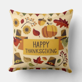 Happy thanksgiving Banner Kudde