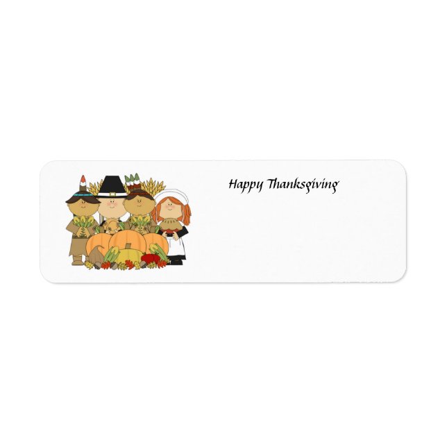 Happy thanksgiving Barn Returadress Etikett (Framsidan)