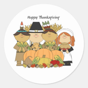 Happy thanksgiving Barn Runt Klistermärke