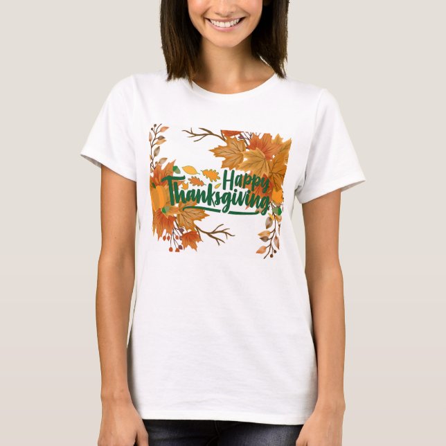 (Happy thanksgiving) Basic T-Shirt (Framsida)