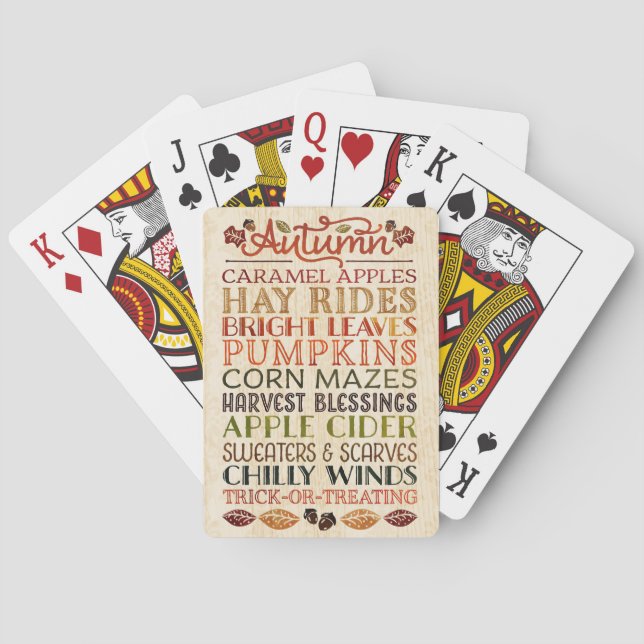 Happy thanksgiving Beskrivande ord höst Casinokort (Baksidan)