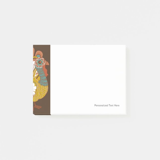 Happy thanksgiving Bevalt Turkiet-kort Post-it Block (Framsida)