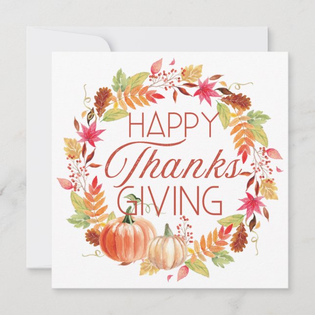 Happy thanksgiving Blommigt Fallutandning (Framsida)