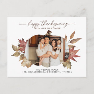 Happy thanksgiving Blommigt Pumpkin Photo Flytta Meddelande Vykort
