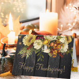 Happy thanksgiving blommigt Thanksgiving av rostfr Helgkort