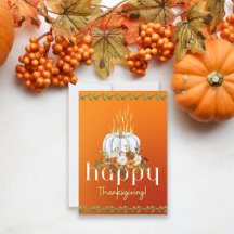 Happy thanksgiving Boho Blommigt Pumpkin Orang Fla