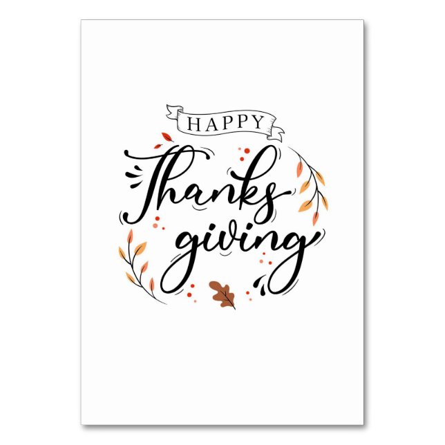 Happy thanksgiving bordsnummer (Framsidan)